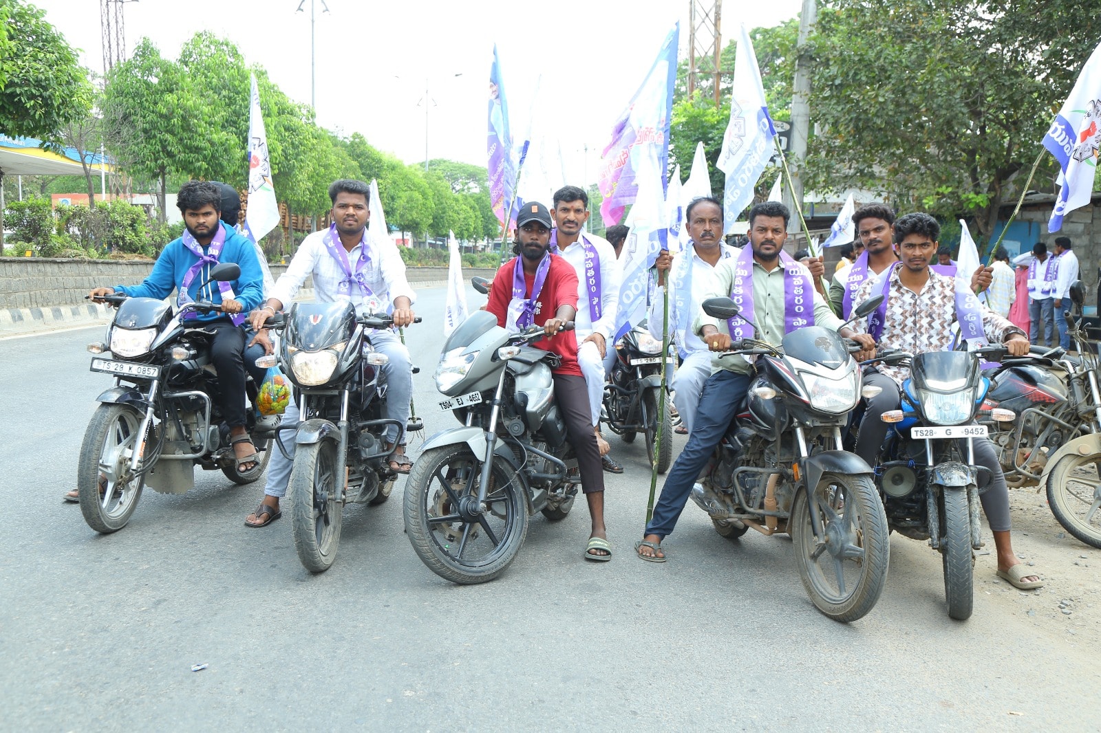 Yuva Taram Party bike rally on the streets